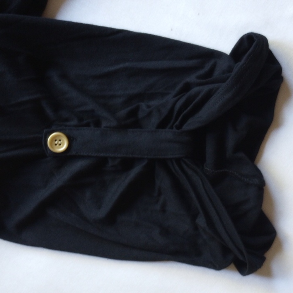 NWT Saint Tropez West Gold Grommet Tunic Swim Cover Up M Black - Picture 3 of 8